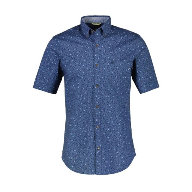 Lerros Korte mouw Overhemd - 2332176 444 TRAVEL BLUE (Maat: M)