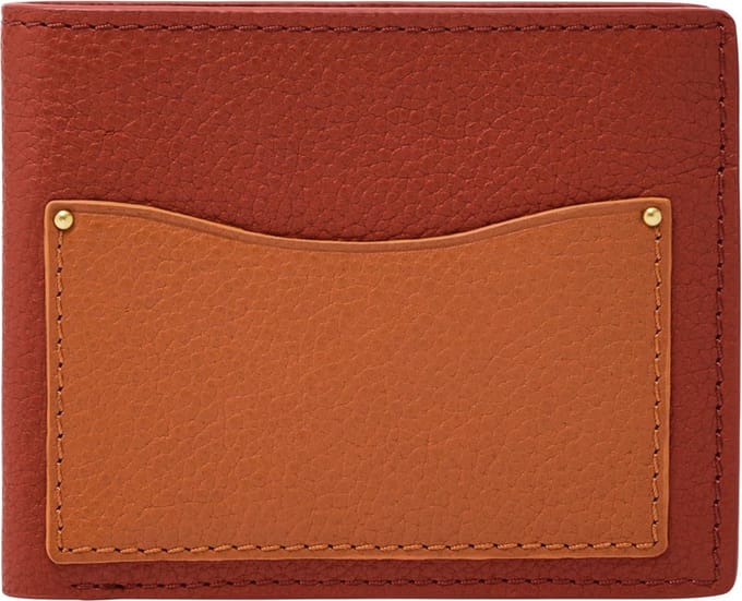 FOSSIL Kaarthoes Anderson Bifold Orange Multi Oranje