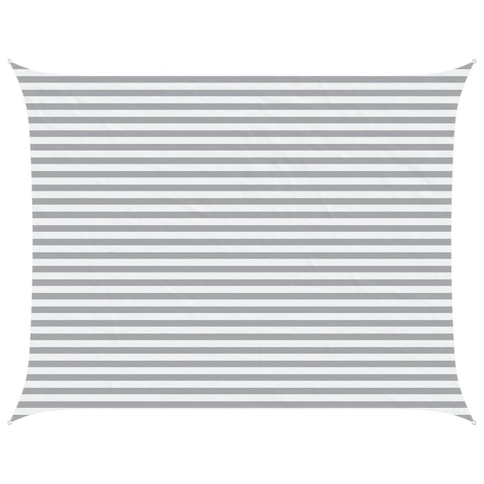 vidaXL - Zonneschaduw - Lichtgrijs - en - wit - 3,5 - x - 4,5 - m