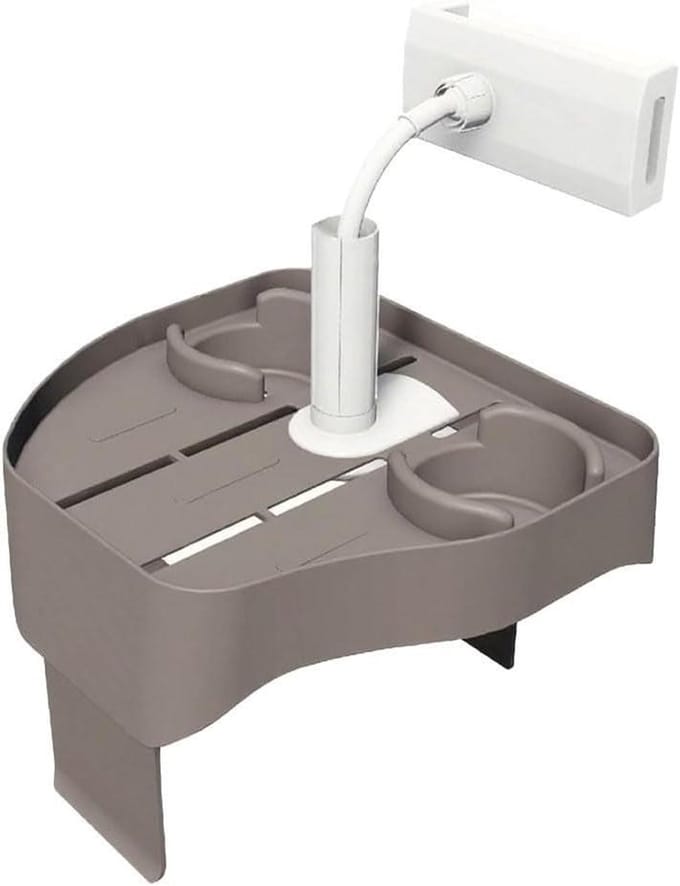 Badkuipbak - Bad Accessoire Bad Dienblad - Ontspanning in Bad - Verstelbaar 3-in-1 - Universeel - Grijs