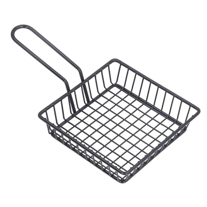 Friteusemand Voedselkwaliteit Roestvrij Staal Frietjeshouder Frituurzeef met Handvat voor Rectangle white