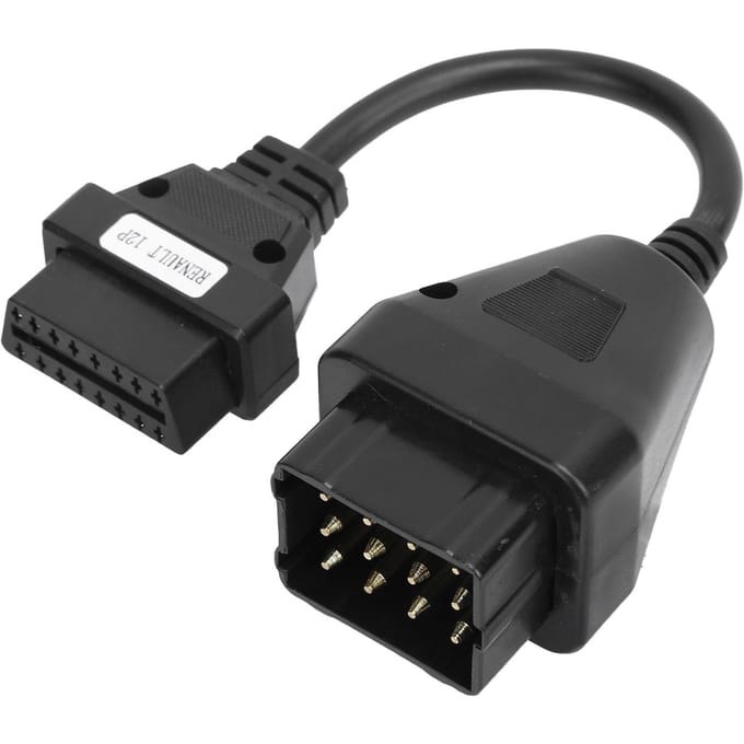 Professionele OBD2 Adapter 12Pin naar 16Pin Automotive Auto Diagnostische Verlengkabel black