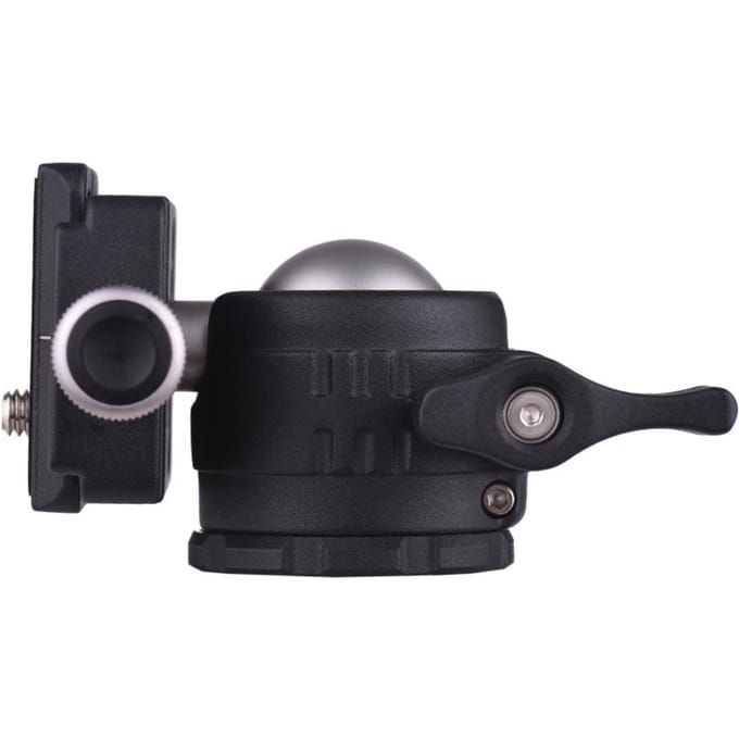 Mini rotule de table pour trépied vidéo à 360 degrés avec plaque à dégagement rapide black