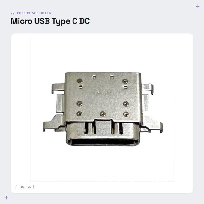 Dailygoods - Micro USB Type C DC Jack voor Laptop