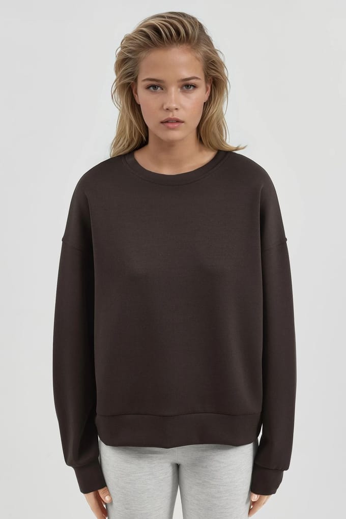 Ontspannen Fit Crew Neck Modal Sweatshirt