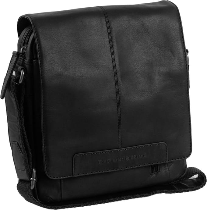 Chesterfield Remy Waxed Pull Up Leren Schoudertas - Zwart