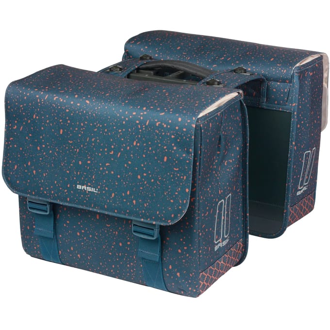Basil Flair - Dubbele fietstas MIK - 35L - Navy - Waterafstotend - Reflectiedetails