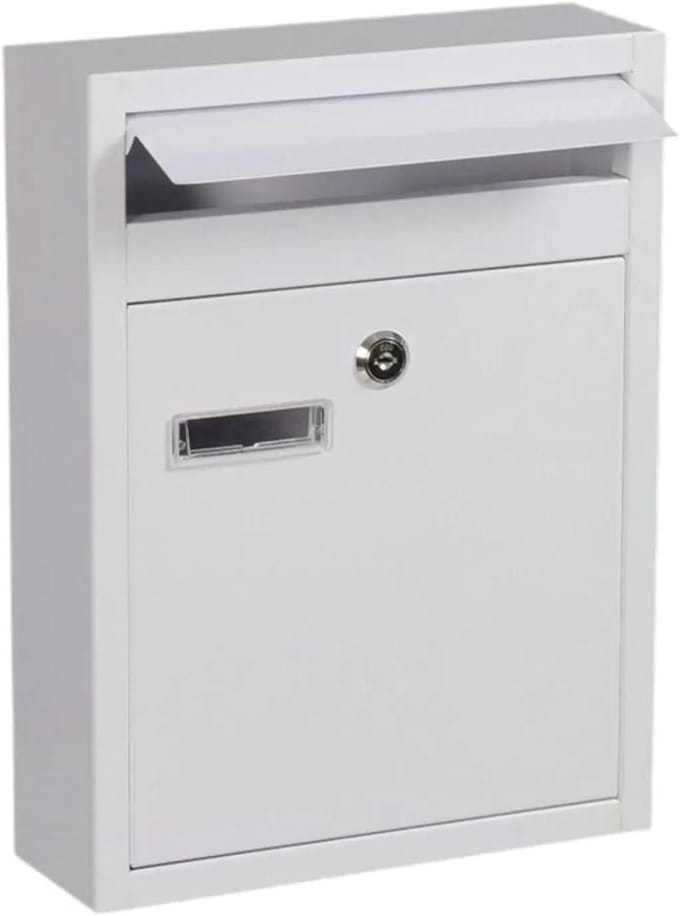 Wandbrievenbus - Brievenbus buiten - Post ontvangen - Weerbestendig ontwerp - 23 kg - Wit