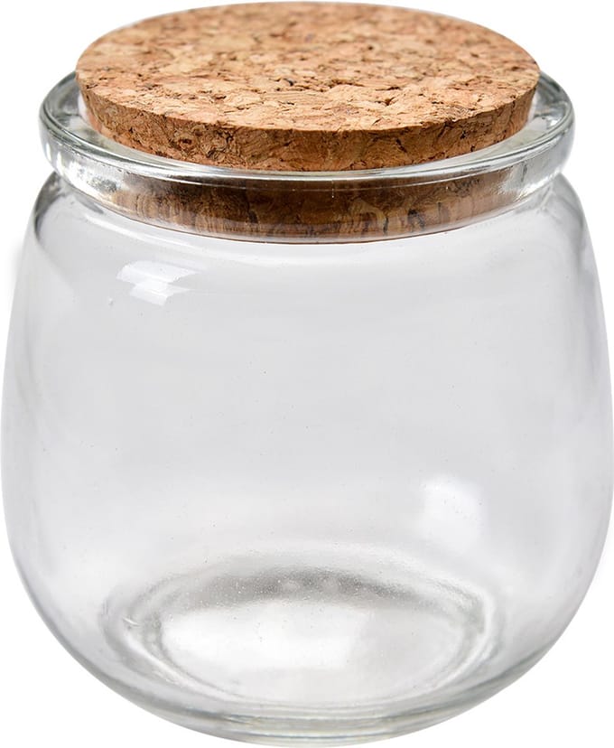 Clayre & Eef Voorraadpot Ø 7x8 cm Transparant Glas