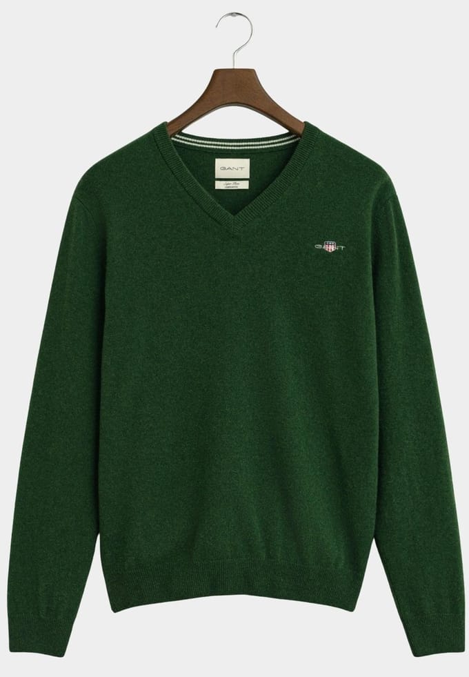 Gant Pullover Groen SUPERFINE LAMBSWOOL V-NECK 87212/303