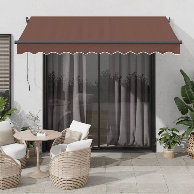 vidaXL - Uitschuifbare - luifel - Bruin - 350 - x - 250 - cm - Polyester