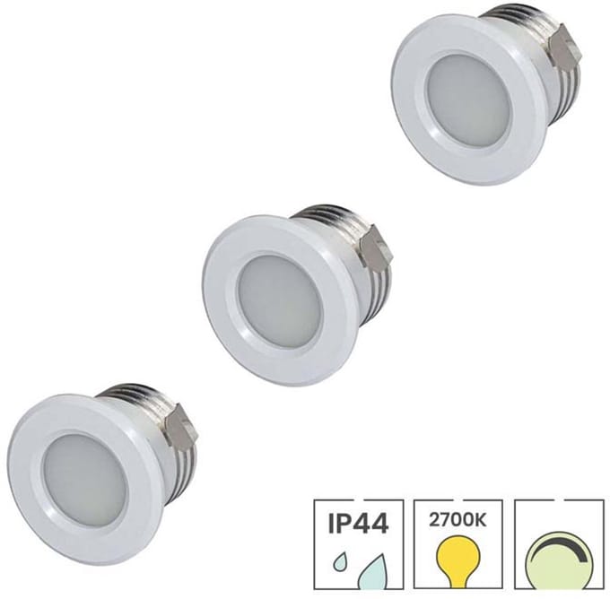 Lybardo - Inbouwspots extra klein 3-pack - 3W - Dimbaar - Warmwit Licht - Zaagmaat 28mm