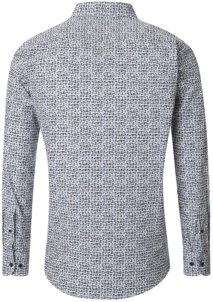 casual overhemd Casa Moda Casual Fit donkerblauw geprint