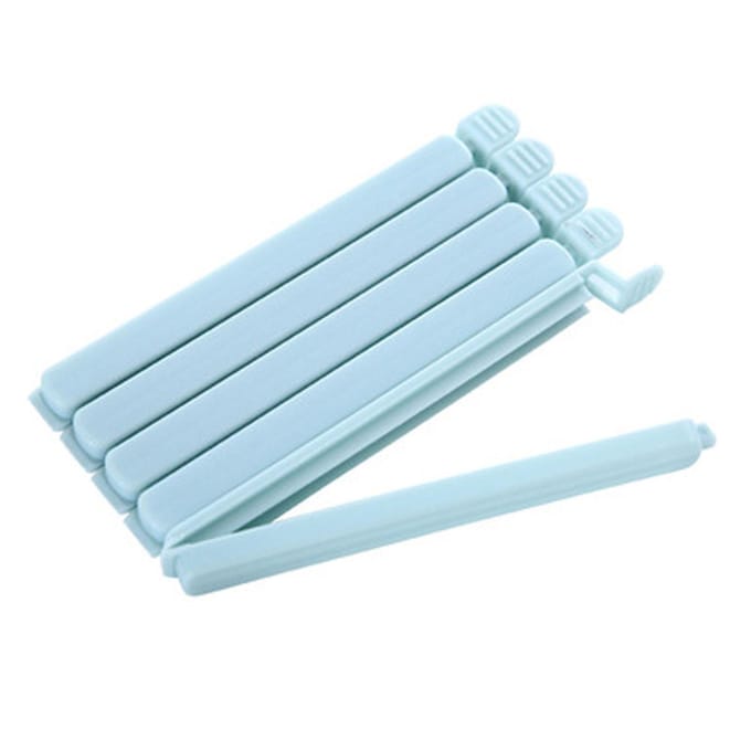 5 Stuks Voedselzak Afsluitclip Plastic Snackverpakking Opslag Herbruikbaar Draagbaar L Blauw white