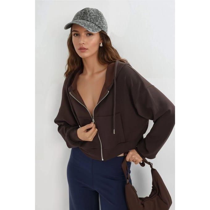 Hooded korte jas met rits