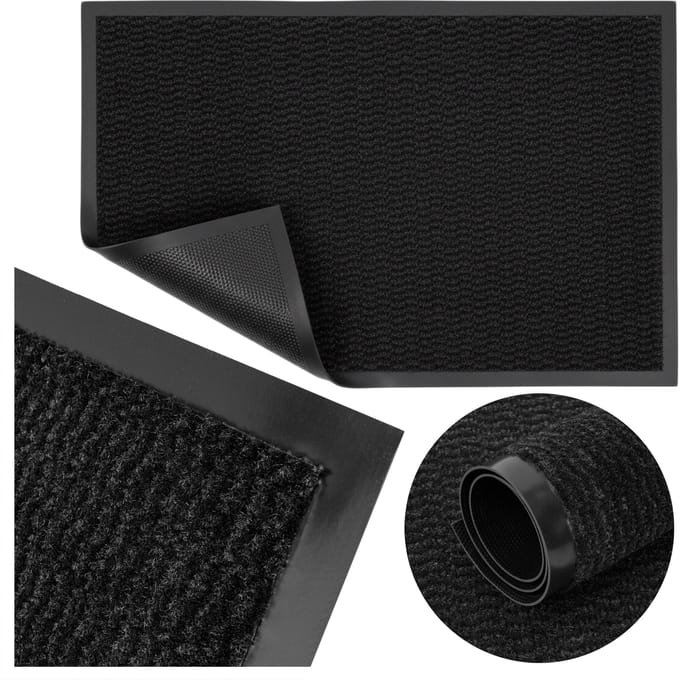 Wandmat 80x120 cm Antislip binnendeur - Grijze rubberen vloermat