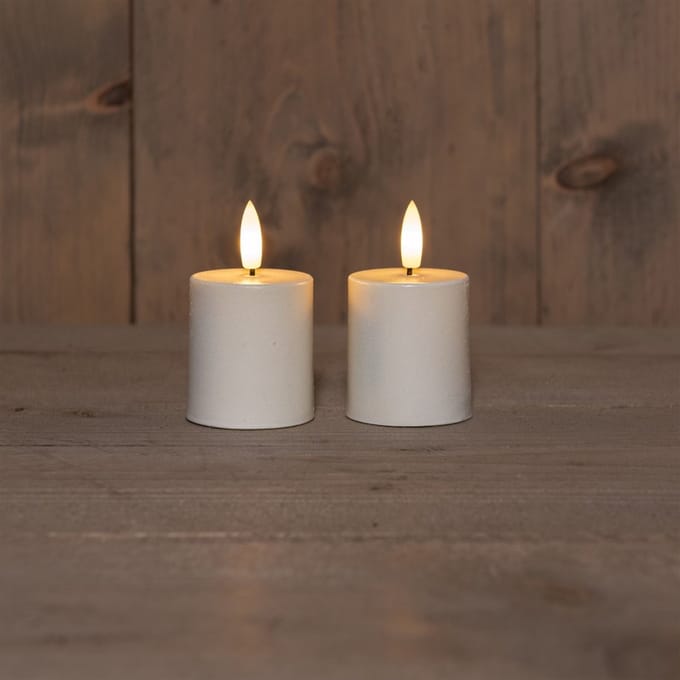 B.O.T. 2Pcs 3D Wick White Candle kaars 4,5X8 cm 2X2Aaa Anna's Colle...