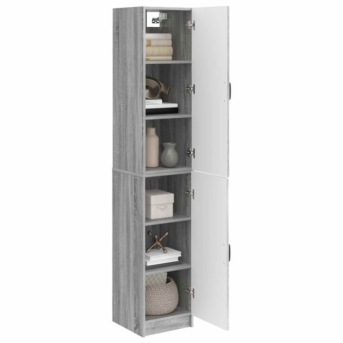vidaXL - Kast - Set - 2 - st - Grijs - Sonoma - Bewerkt - hout