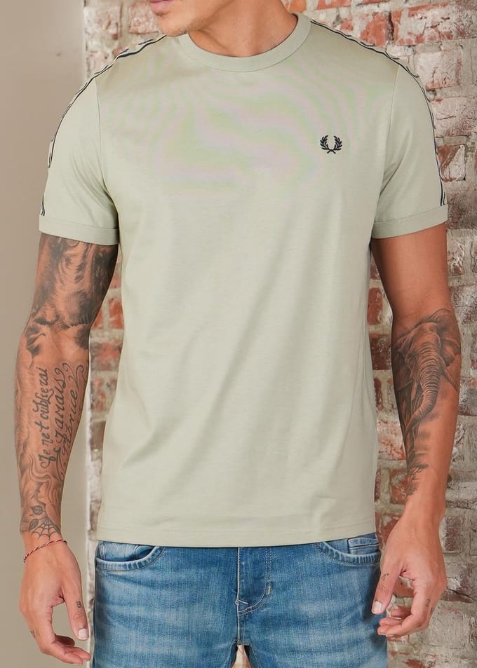Fred Perry Contrast tape ringer t-shirt - seagrass navy