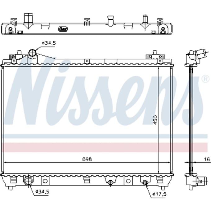 Radiator, motorkoeling NISSENS 64201