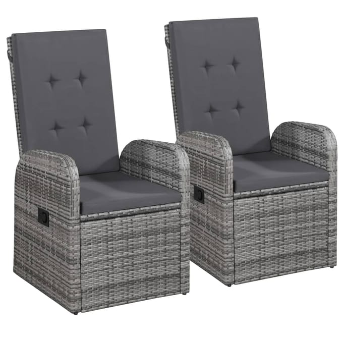 vidaXL - 7-delige - Tuinset - met - kussens - grijs