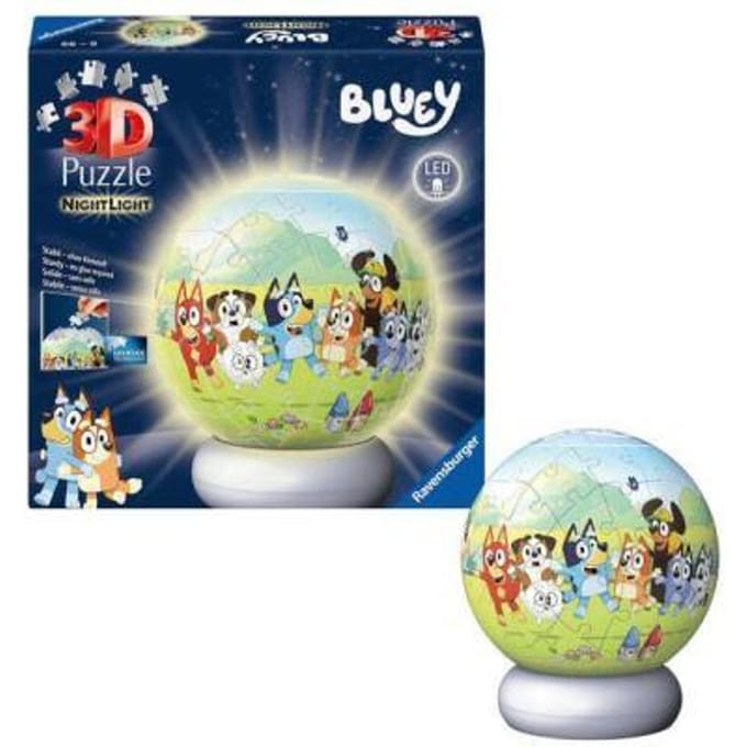 Ravensburger – Bluey – 3D Puzzle-Ball Nachtlicht – 73 Stukjes