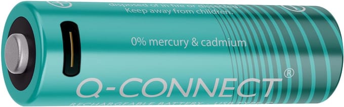 Q-CONNECT USB-C herlaadbare batterijen AA | blister van 4 stuks