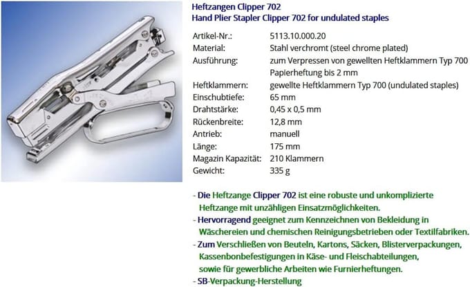 Nietpistool Handmatig - Tacker - Bevestigen Materialen - Robuust Verchroomd Staal - 175 mm Lengte