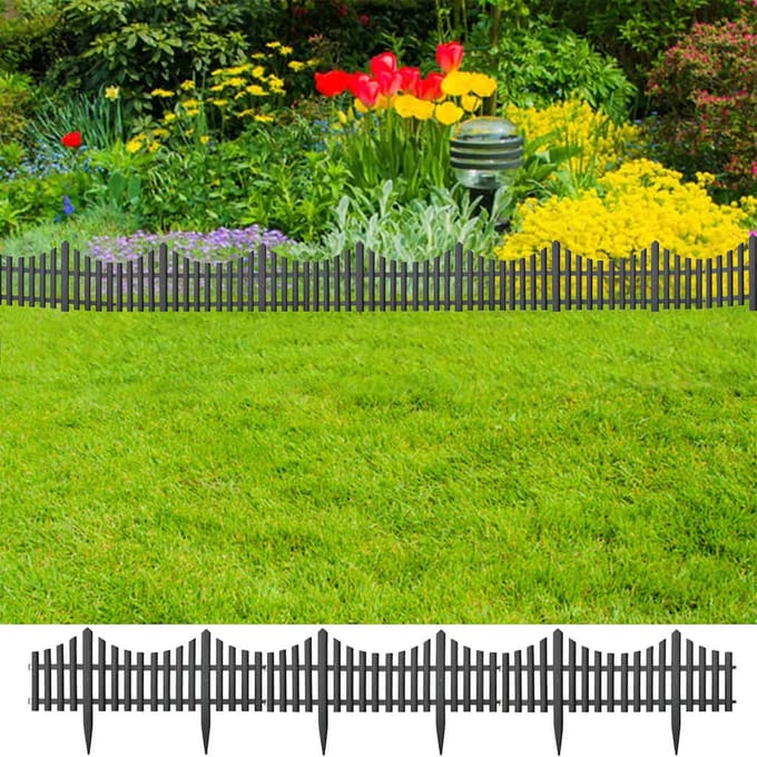 vidaXL - Gazonranden - 17 - st - 10 - m - PP - antracietkleurig