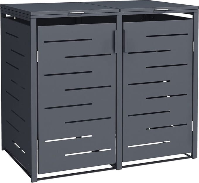 IVOL Kliko ombouw Antraciet Design 132x80x116 cm - Containerberging 2 containers - RVS en Staal Containerombouw