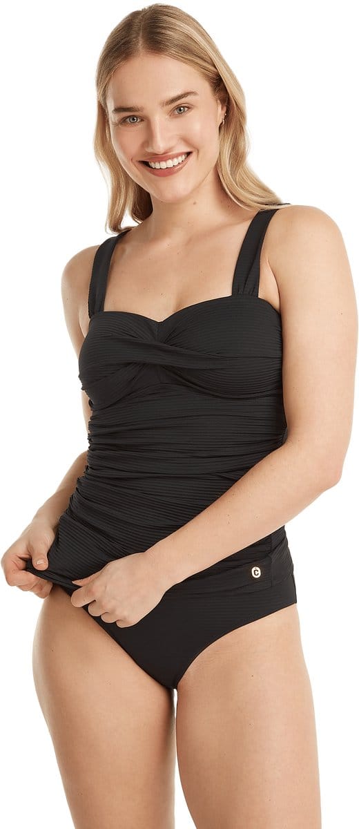 Ten Cate twisted tankini top zwart voor Dames | Maat 36