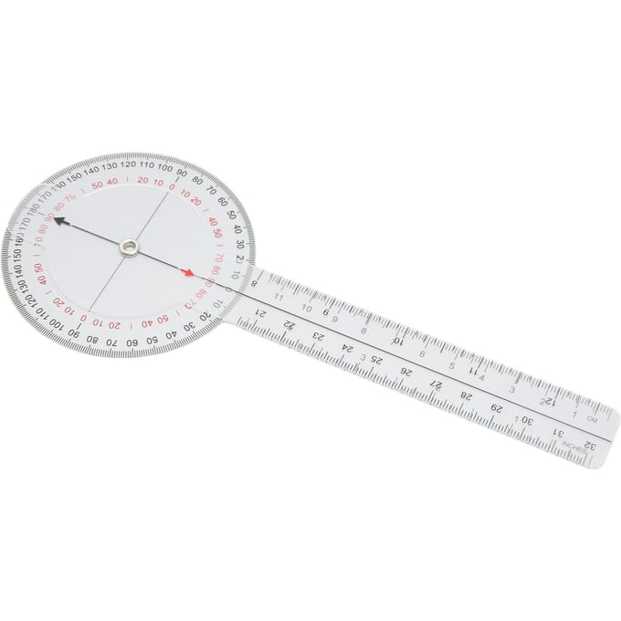 Rapporteur Règle d'Angle Mesure Échelle Claire Limbe Transparent Angle Goniomètre Règle pour Courbure Vertébrale white