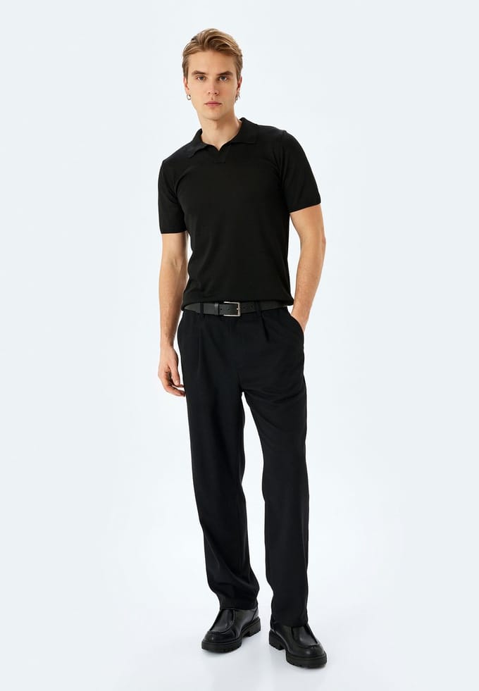 Polo met V-kraag Slim T-Shirt