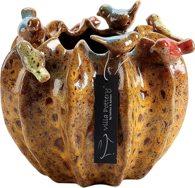 Villa Pottery - Vogelpot 'Barbados' - Geel