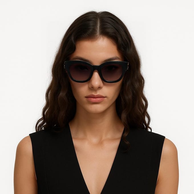 Miu Miu Logo Design Cat Eye Zonnebril Dames zonnebril Zwart SMU01YF-1AB5D1 Default Packaging,51
