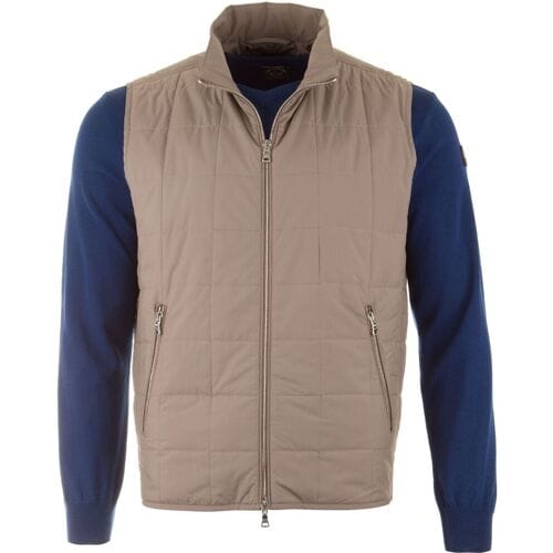 Paul & Shark Body-Warmer Luxury Microfiber Quilted Donker Zand / male