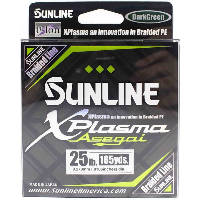 Sunline PE Line Asegai Xplasma 165yds PE 2.5 25lb Vert Foncé (6841) vert foncé