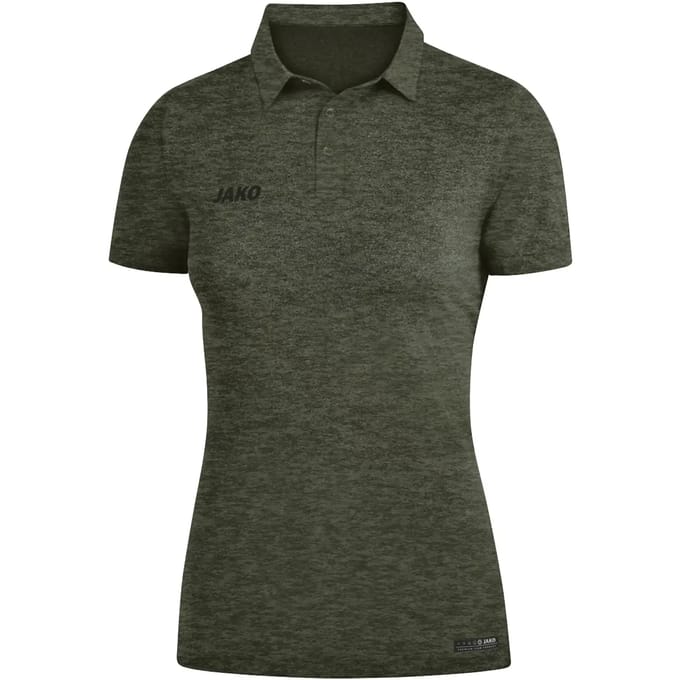 Jako Premium Basics Polo Dames - Kaki Gemeleerd | Maat: 36