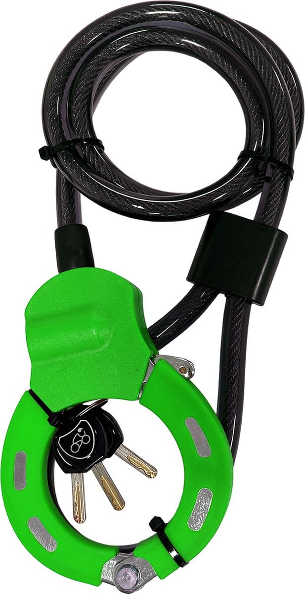 E-step Multi slot met kabel - 100CM - Kick-scooter en elektrische step slot - Gehard staal - Groen