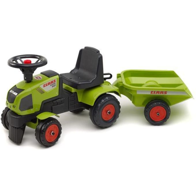 Falk Claas Axos 310 looptractor met trailer Loopauto's