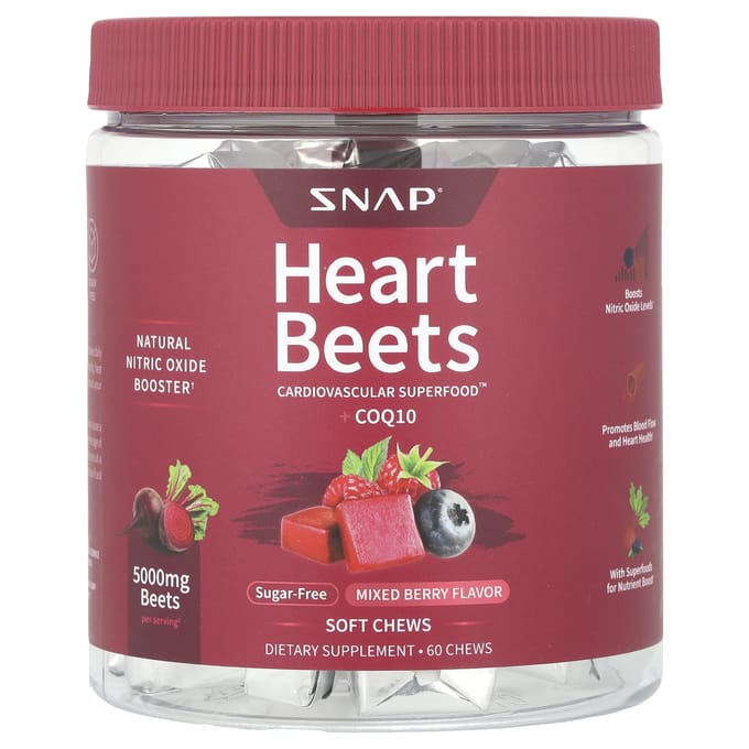 Snap Supplements, Hartslag + CoQ10, Gemengde Bessen, 60 Zachte Kauwtabletten