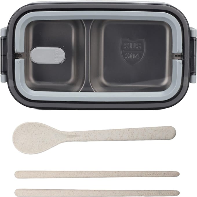 Bento Dozen 2 Laags 1400ml Lunchbox RVS Isolatie Lekdichte Afsluiting Compartimenten White