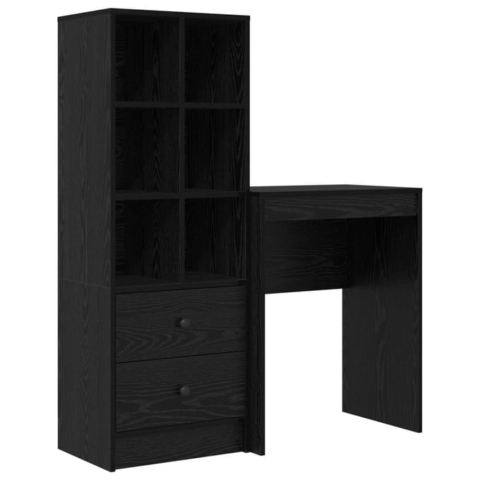 vidaXL - Bureau - Zwart - Eiken - 105,5 - x - 34 - x - 127 - cm - 2 - st