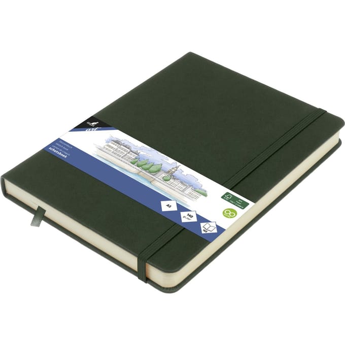 Kangaro schetsboek - A5 - forest green - PU-hardcover - met elastiek en leeslint