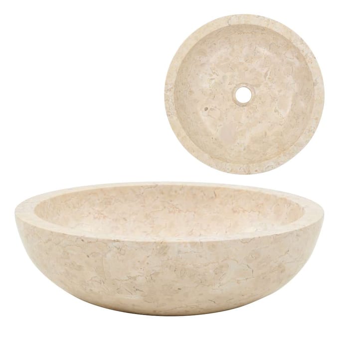 vidaXL - Gootsteen - 40x12 - cm - marmer - crème