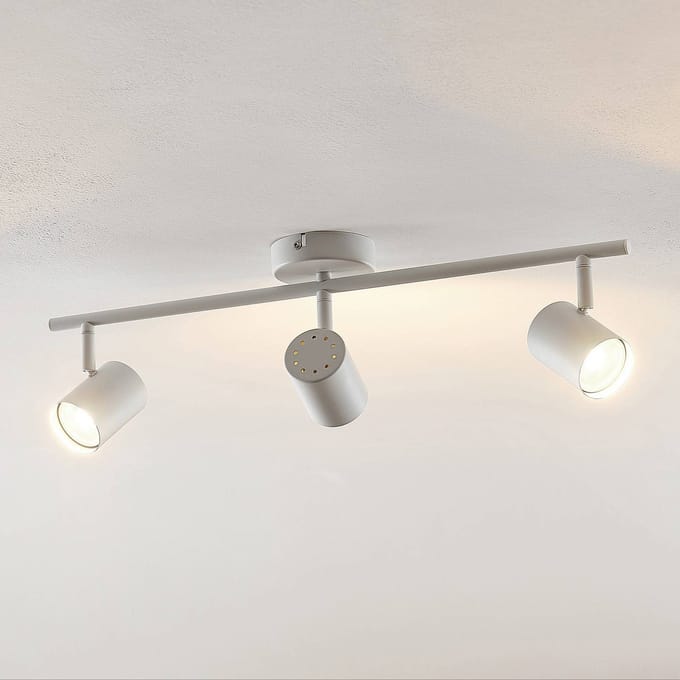 Lindby - buitenspot - 3lichts - Metaal, staal - H: 16.1 cm - GU10 - wit mat