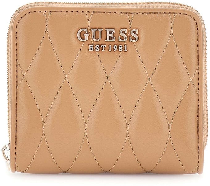 GUESS portemonnee Valla Zip Around Wallet Beige Lichtbruin