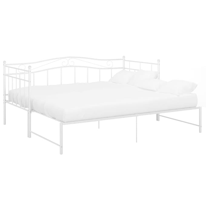vidaXL - Slaapbank - uittrekbaar - metaal - wit - 90x200 - cm