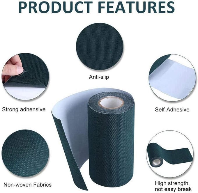 Kunstgras Tape voor Naadverbinding Gazon Terras Balkon 15cm Breed 20 Meter Lang Groen