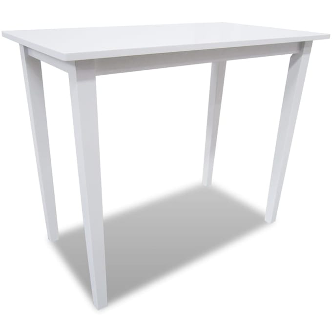 vidaXL - Bartafel - en - 4 - barstoelen - set - hout - wit